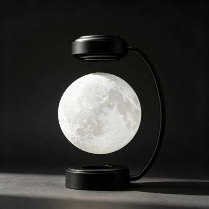 Magnetic levitating moon lamp off status, floating moon night light